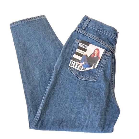 Gitano Denim - Gitano Vintage Deadstock High Waisted Relaxed Fit MomJeans Size 14 Petite